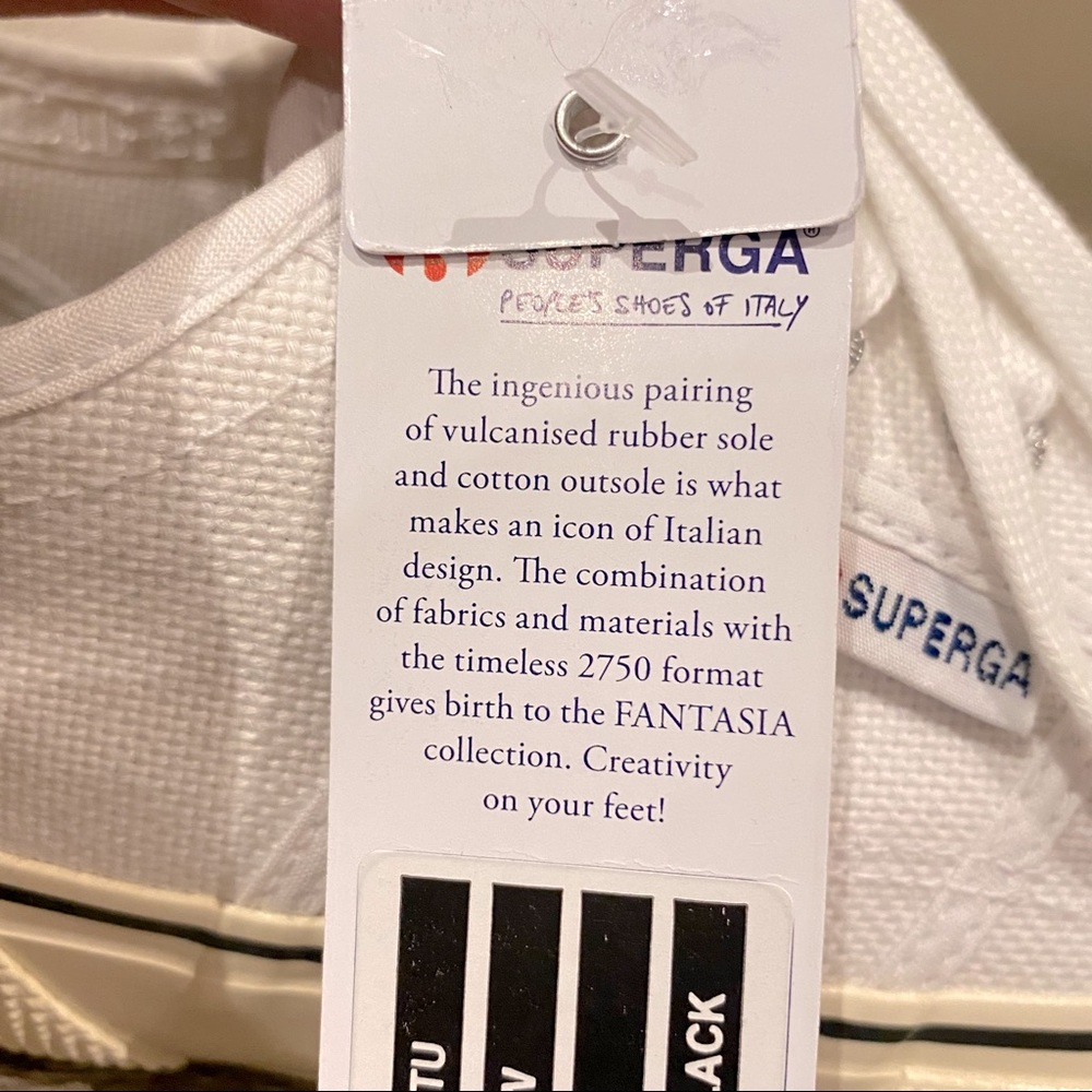 NWT SUPERGA Fantasia Man’s White Classic Sneakers Size 44 brand new with tags - Picture 10 of 15